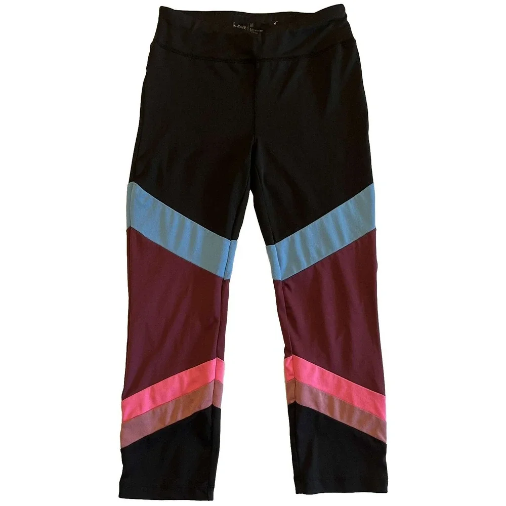 Flirtitude Women's M Cropped Leggings Athletic Black Blue Purple Pink